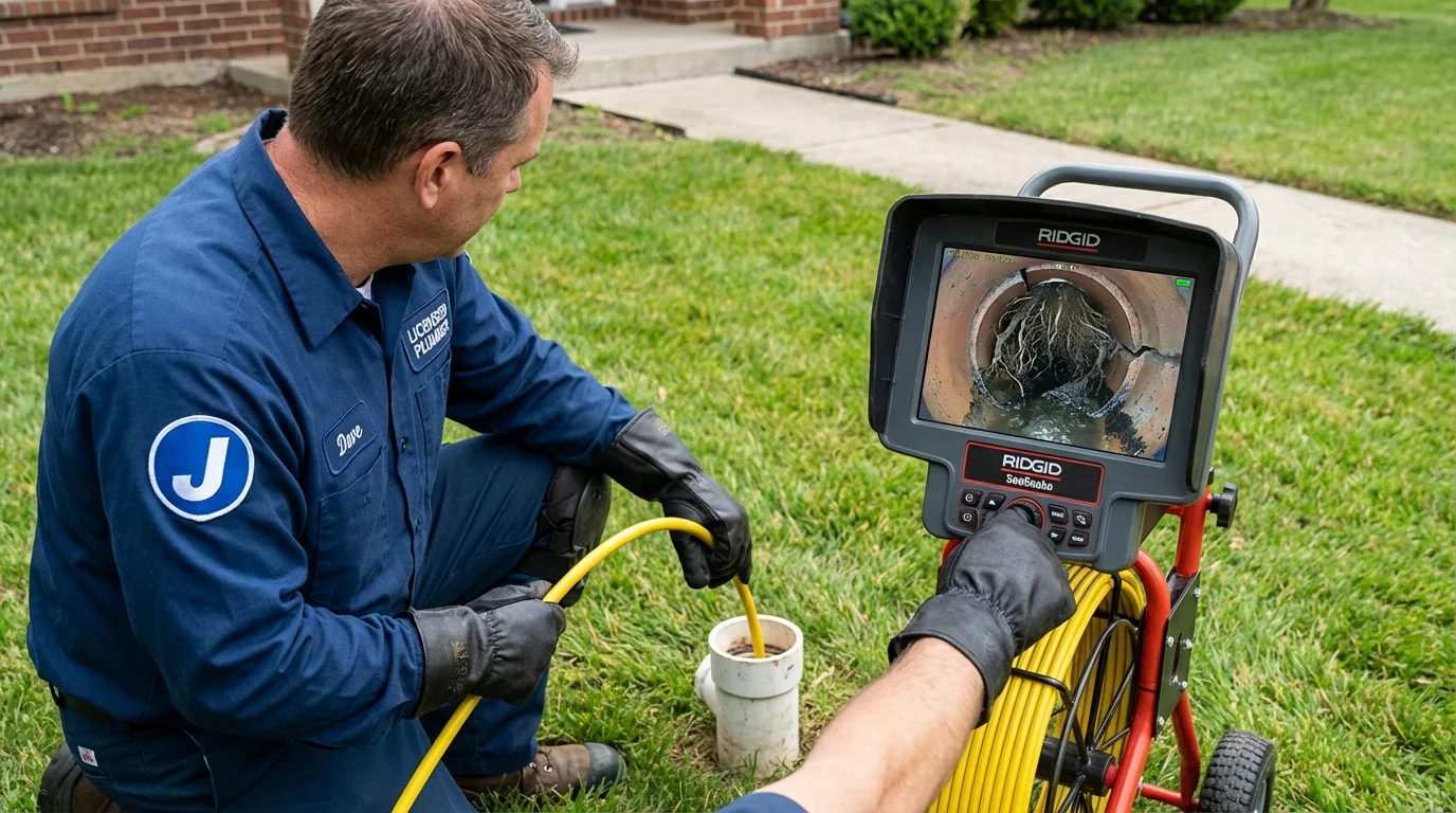 Sewer camera inspection being performed by Johns Plumbing LLC in Norris